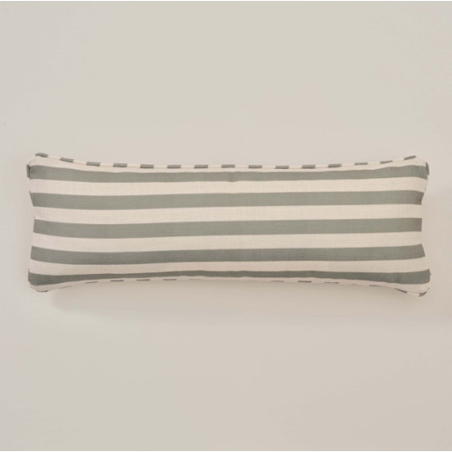 Green Striped Lumbar Pillow | Bennett in Coconut & Jade | House of Noa