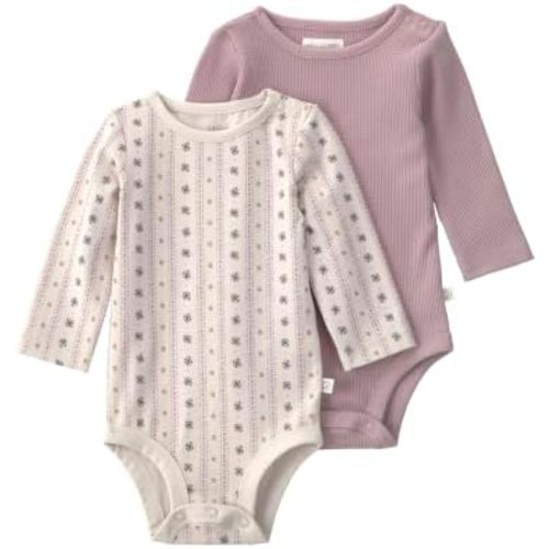 little planet by carter's Baby Girls' 2-pack Long Sleeve Bodysuits Made With Organic Cotton