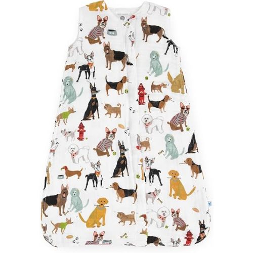 Little Unicorn 12-18 Month Premium Muslin Sleep Sack 1.1 TOG | Soft & Breathable Muslin Cotton for safer sleep | 2 way zipper (Woof)