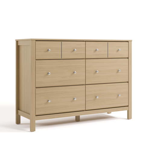 Storkcraft Horizon 6 Drawer Nursery Double Dresser, Driftwood
