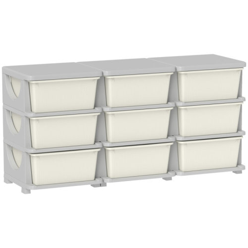 Rebrilliant Qaba 3 Tier Kids Storage Unit, Toy Organizers and Storage with Drawer Chest for Kids Bedroom Nursery Kindergarten Living Room for Boys Girls Toddlers, & Reviews | Wayfair