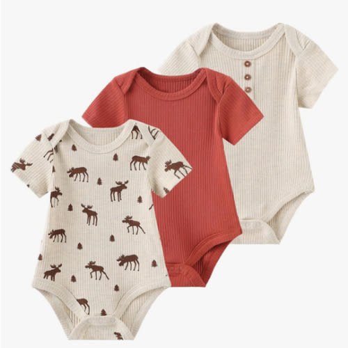 Baby Bodysuit Boy Girl Clothes Soft Newborn Infant Outfit Short Sleeve Romper