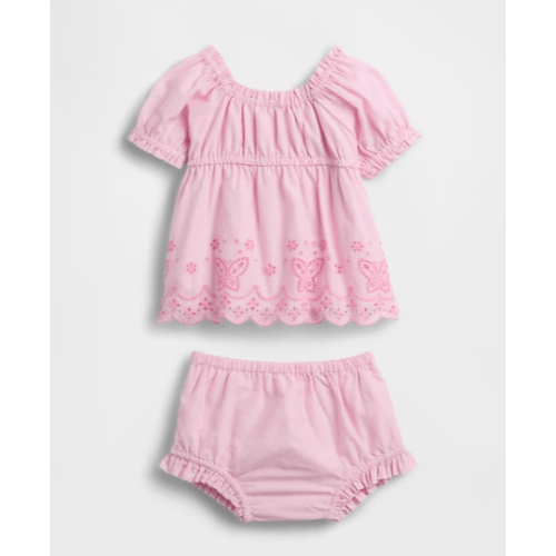 Baby Embroidered Butterfly Outfit Set