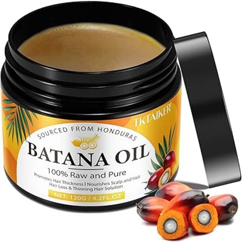 Raw Batana Oil for Hair Growth, 100% Pure Batana Oil, Dr. Sebi Batana Oil from Honduras, Organic, Unrefined, Prevents Hair Loss, Hair Care, Enhances Hair Thickness in Men & Women 4.2 oz