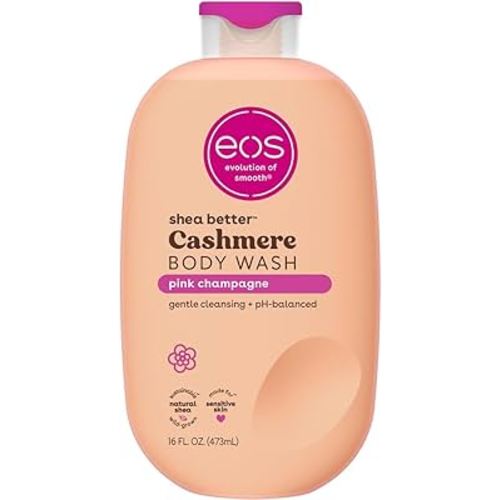 eos Shea Better Cashmere Body Wash, Pink Champagne, Moisturizing and Nourishing, pH Balanced Creamy Gel Formula, Paraben & Phthalate Free, Sensitive Skin,16 fl oz