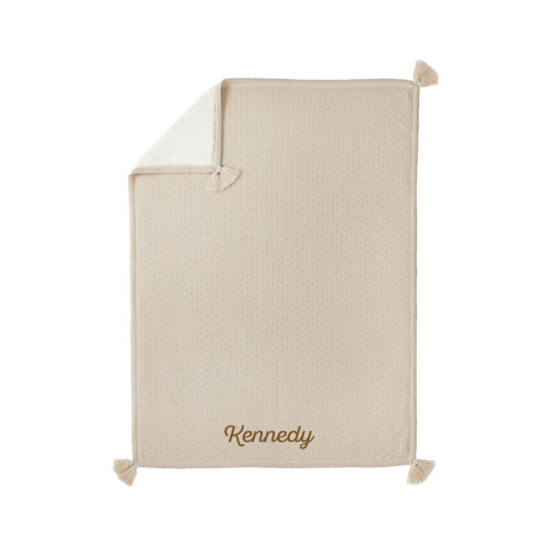 Luxe Cable-Knit Sherpa Baby Blanket