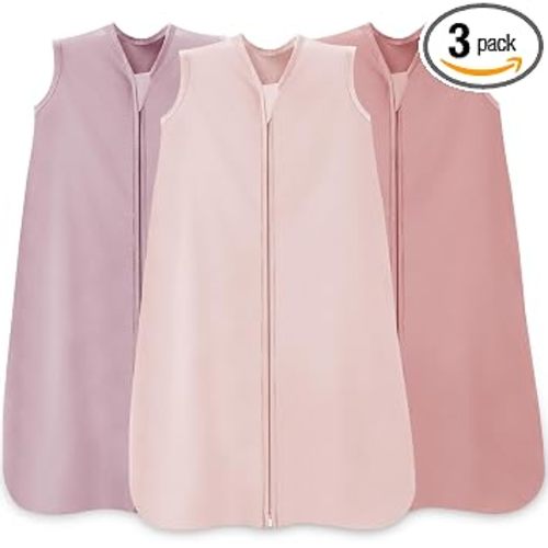 Baby Sleep Sack 0-6 Months,100% Cotton TOG 0.5 Wearable Blanket for Newborn and Infant, 3 Pack 2-Way Zipper Lightweight Sleeping Bags for Toddler