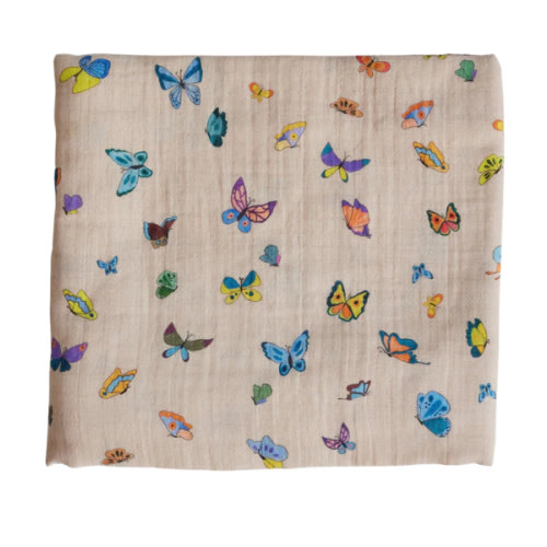 Blush Peach Madame Butterfly Shawl Blanket | Over The Moon