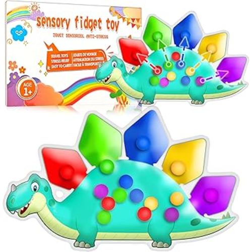 Valentine Day Gift for Toddler Boys Dinosaur Color Sorting Sensory Toy Roadtrip Travel Essenstial Dementia Fine Motor Autism Fidget Preschool Classroom Activities for Kid Easter Basket Stuffer