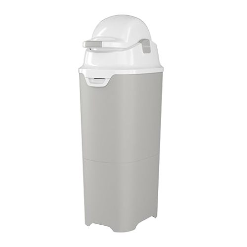 Foundations Tall Diaper Pail with Airtight Lid - Durable & Odorless Diaper Disposal, Large Capacity, Holds up to 60 Newborn Diapers, Refill with Any Bags, Baby Registry Gift - Gray (9612057)