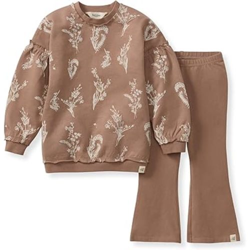 Burt's Bees Baby Baby Girls Long Sleeve Top and Pant Set, 100% Organic Cotton Outfit