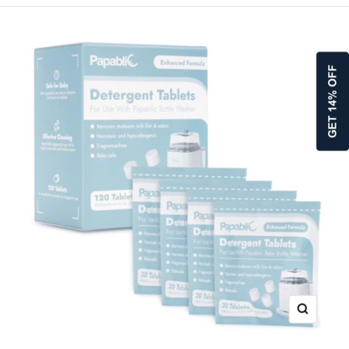 Papablic Official Detergent Deepclean Tablet for Papablic Baby Bottle Washer, 120 Count