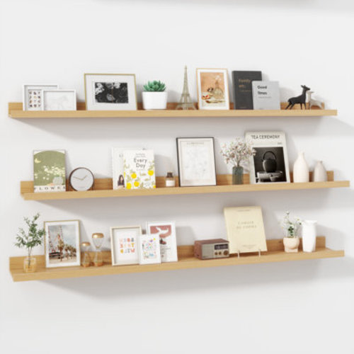 Ebern Designs Wall-Mounted Floating Shelves for Bedroom, Living Room | Wayfair