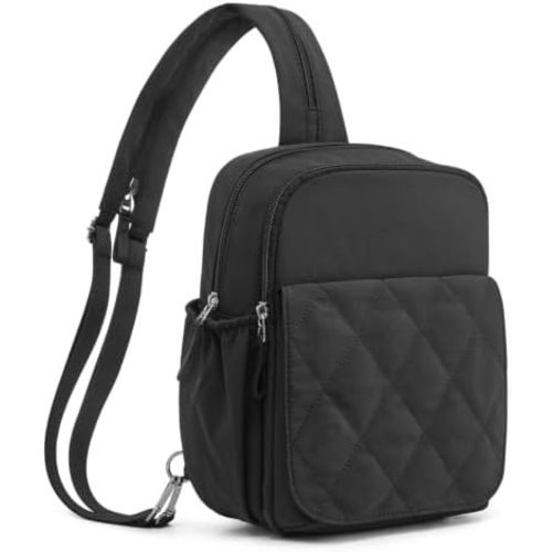 G4Free Small Diaper Bag Backpack Compact Convertible Crossbody Bags for Women Diaper Purse Sling Backpacks with Wipes Pocket, Black (Color Updated)