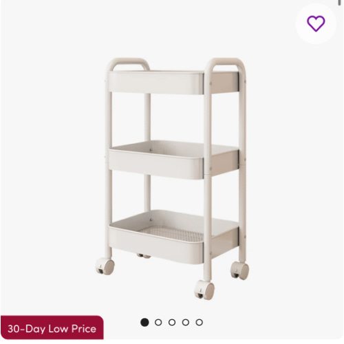 Latitude Run® 3-Tier Rolling Utility Cart with Handle | Wayfair