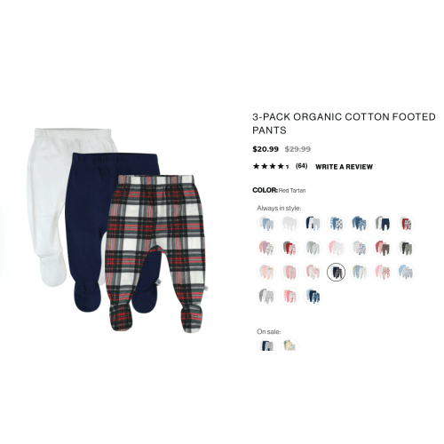 3-Pack Organic Cotton Footed Pants | Honest Baby Clothing