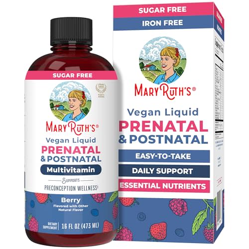 MARYRUTH'S Postnatal & Prenatal Liquid Multivitamin for Women | Selenium | Folate | Healthy Fetal Development | Prenatal Vitamins | Vegan | Non-GMO | Sugar Free | Gluten Free | 16 oz