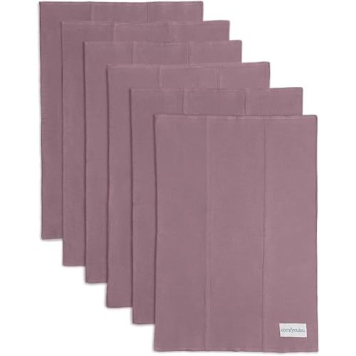 Comfy Cubs Baby Burp Cloths Set (Pack of 6) - Large, 6-Layer, Ultra Absorbent 100% Cotton for Infant Spit-Up, Drool, and Messes - Soft, Gentle, Thoughtful New Born Baby Gifts, Mulberry