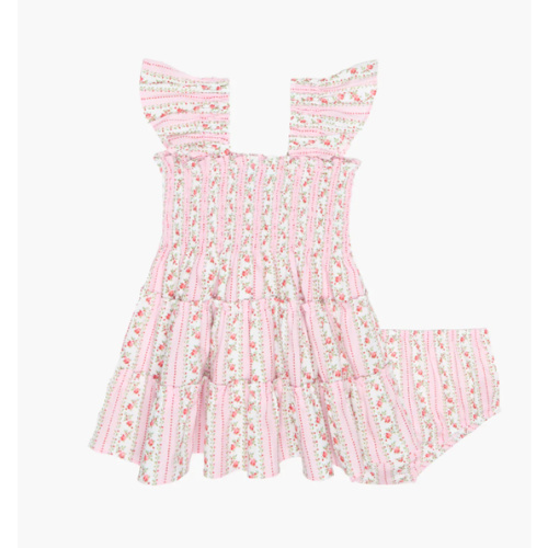 The Baby Ellie Nap Dress - Pink Floral Dot Stripe