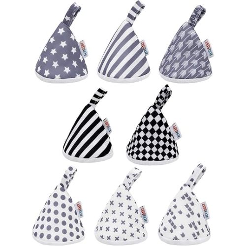 ALVABABY 8 Pcs Baby Boy Pee Covers, 3.5 * 4 In,Strong Water Absorption Pee Shield for Newborn Boy, 4-Layer Reusable Pee Cap, Diaper Changing Accessory for Baby Gift 8NG01