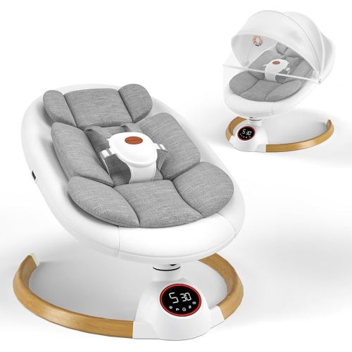 Baby Swings for Infants, Electric Baby Swing with 5 Speeds and Preset Lullabies, Portable Bluetooth Baby Swings for Indoor & Outdoor Use