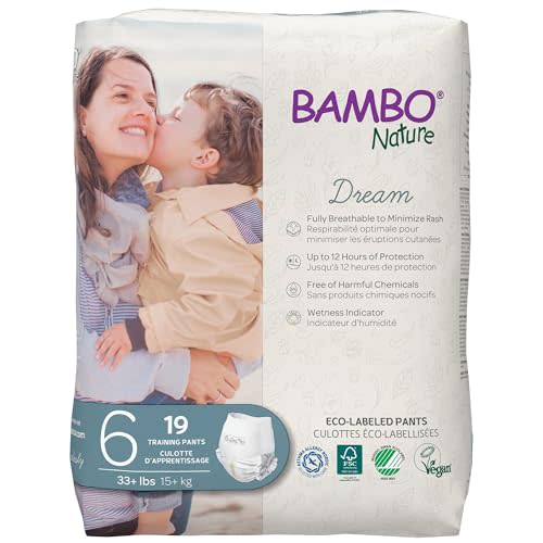 Bambo Nature Hypoallergenic Training Pants, Eco-Labeled Training Pants, Totally Chlorine-Free - Size 6 (19 Count)