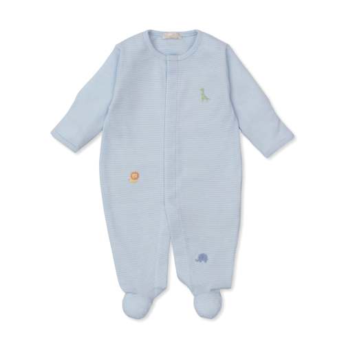 SCE Safari Wild Blue Stripe Hand Emb. Footie
