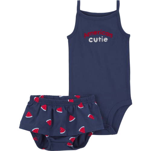 Carter's Child of Mine Baby Girl Patriotic Outfit Set, 2-Piece, Sizes Preemie-12 Months