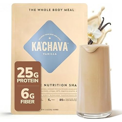 Ka’Chava Whole Body Meal Shake Vanilla 2 lb – Vegan Protein Powder with 85+ Superfoods & Greens – Plant-Based Meal Replacement with Probiotics & Digestive Enzymes – Gluten & Dairy Free (15 Servings)