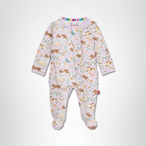 Magnetic Me Girls Modal Magnetic Baby Footie Pajamas | Silky Soft Modal Fabric | Baby Sleepers Available Sizes PRE - 24M