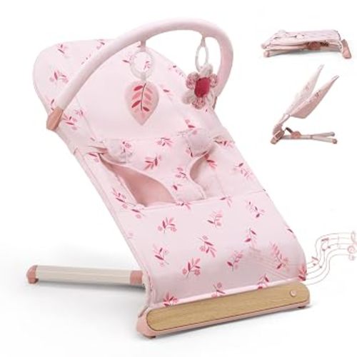 Foldable Baby Bouncer, Portable Baby Bouncer Seat for Babies 0-12 Months