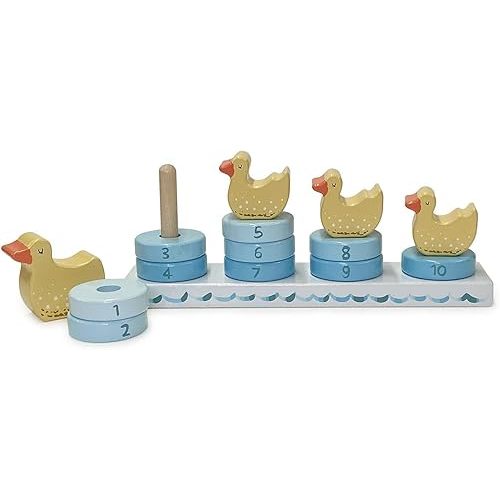 Two's Company Counting Duckies Hand-Crafted Stacking Toy in Gift Box