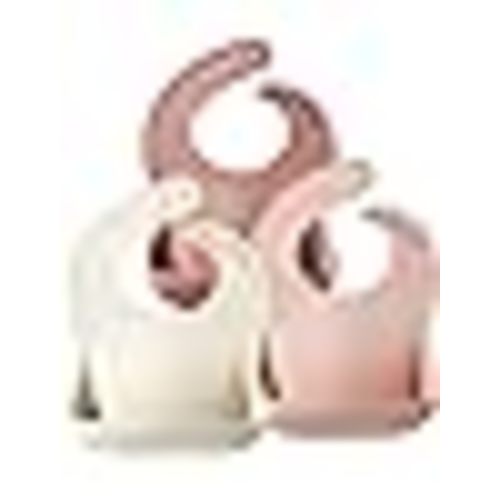 Amazon.com: PandaEar Set of 3 Silicone Baby Bibs, Waterproof Soft Adjustable Bibs for Babies Toddlers 10-72 Months (Light pink/Rose/Linen) : Baby