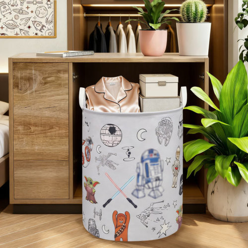 Latitude Run® Star Wars Themed Collapsible Laundry Hamper And Storage Basket With Waterproof Lining, Multi-Purpose Foldable Organizer For Nursery, Bedroom, Or Bathroom | Wayfair