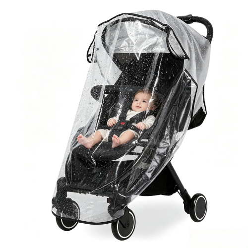 YMWVH Universal Baby Stroller Rain Cover, Clear Breathable Weather Shield, Waterproof Windproof Protector for Newborn Infants Toddlers