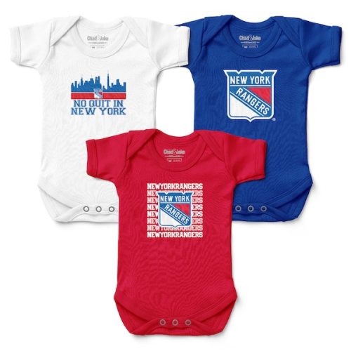New York Rangers Chad & Jake Newborn & Infant Three-Piece No Quit Bodysuit Set