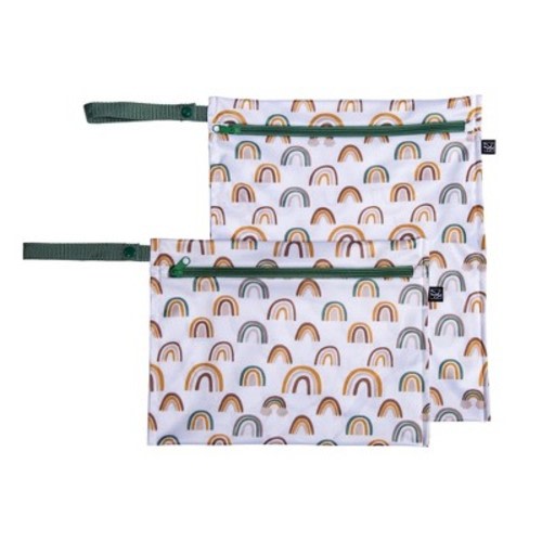 J.L. Childress Wet-to-Go Portable Wet and Dry Bags, 2 Pack, Rainbow Spice