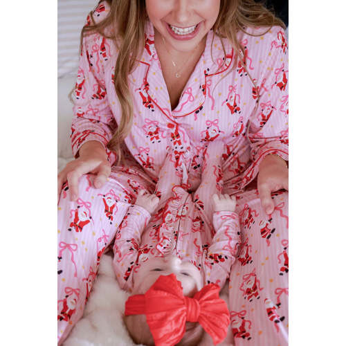 Christmas Zipper Ruffle Footie in Jolly Ribbons | Caden Lane
