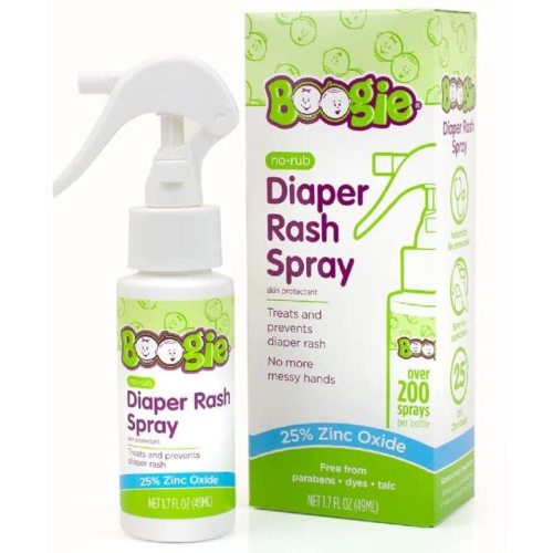 Diaper Rash Cream Spray by Boogie Bottoms, Travel Friendly No-Rub Touch Free Application for Sensitive Skin, from The Maker of Boogie Wipes, Over 200 Sprays per Bottle, 1.7 oz…