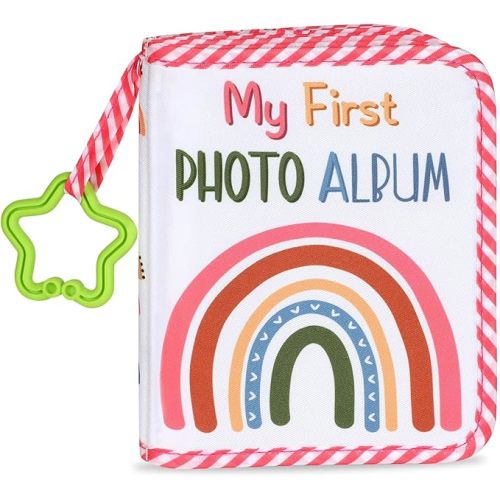 Baby's My First Family Album Soft Photo Cloth Book Boho Rainbow My First Book of Photos Baby Memory Album Gift Holds 4x6 Pictures for Babies Newborn Toddler & Kids Baby Shower