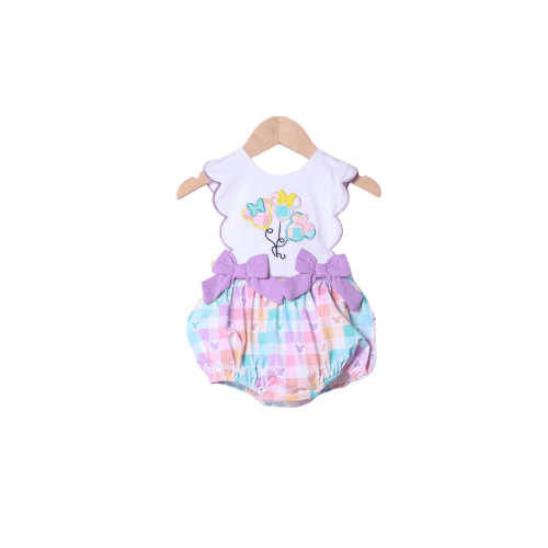 Appliqué Balloons Gingham Pastel Mouse Bow Bubble