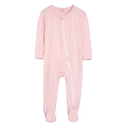 Baby Rompers Cotton Footed Pajamas Zipper Long Sleeve Sleeper Jumpsuit Girl Clothes Pink 0 Months-3 Months