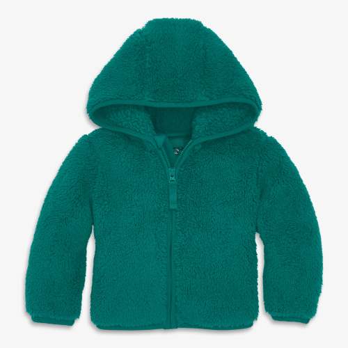 Baby teddy fleece jacket - Spruce / 3-6