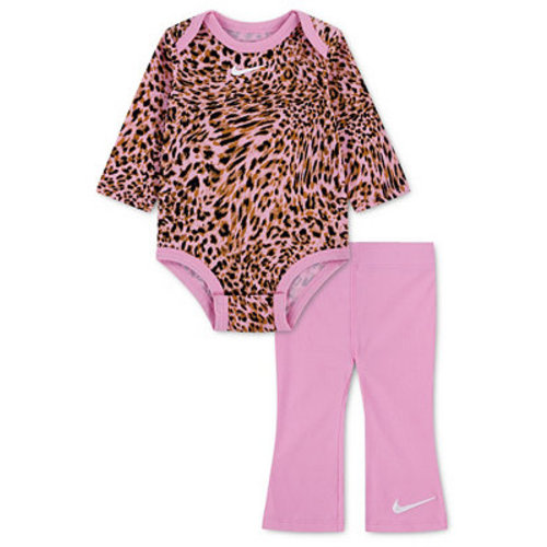 Baby Girls' Long-Sleeve Bodysuit and Flared Leggings, 2-Piece Set