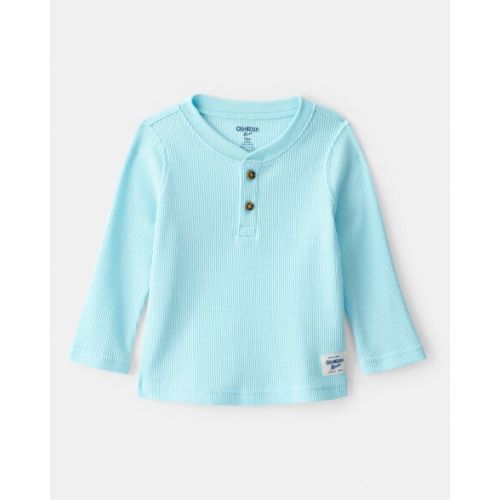 Baby Boy Long-Sleeve Henley Tee - Blue | Carter's