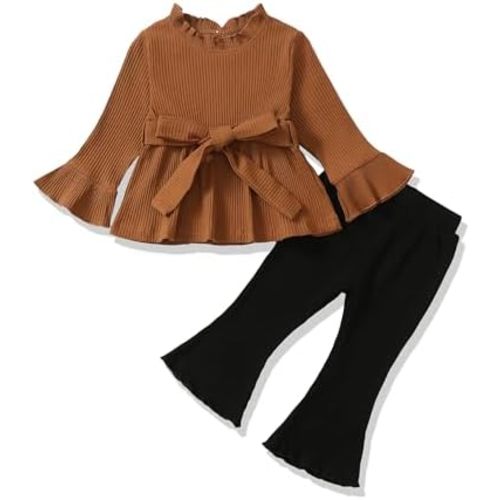 Renotemy Toddler Girl Clothes Outfits Baby Girl Clothes Infant Girl Clothing Tops Floral Pants Set Cute Outfits for Girls