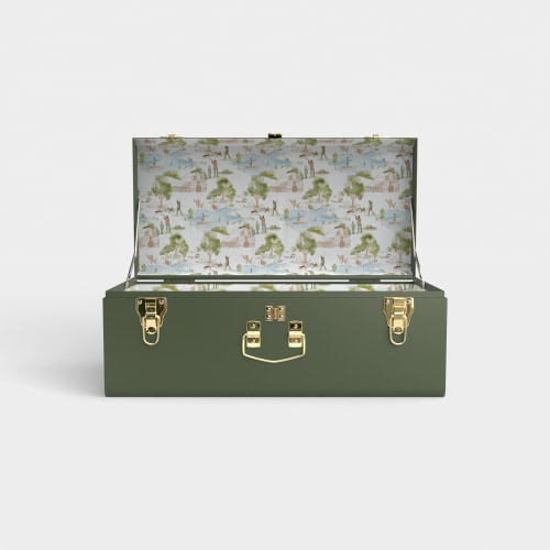 Petite Trunk - Green - Heritage Hunt / Embroidery