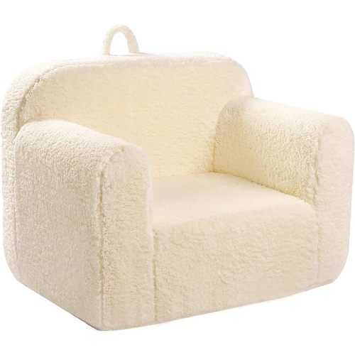 MOMCAYWEX Kids Snuggly-Soft Sherpa Chair, Cuddly Toddler Foam Chair
