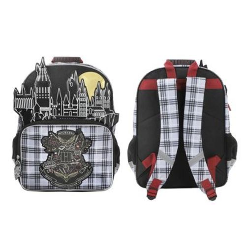 Harry Potter Hogwarts Tartan Crest 16" Kid's Backpack For School And Travel