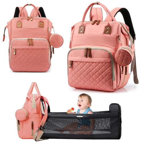 IsEasy Diaper Bag Backpack, Multifunction Travel Back Pack Maternity Baby Changing Bags, Large Capacity, Pink - Walmart.ca